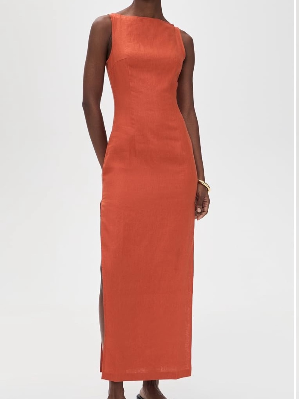 Reformation Rust Orange Sleeveless Maxi Dress